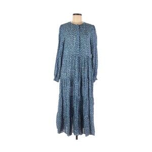 ZARA Blue Black Printed Long Dress - M